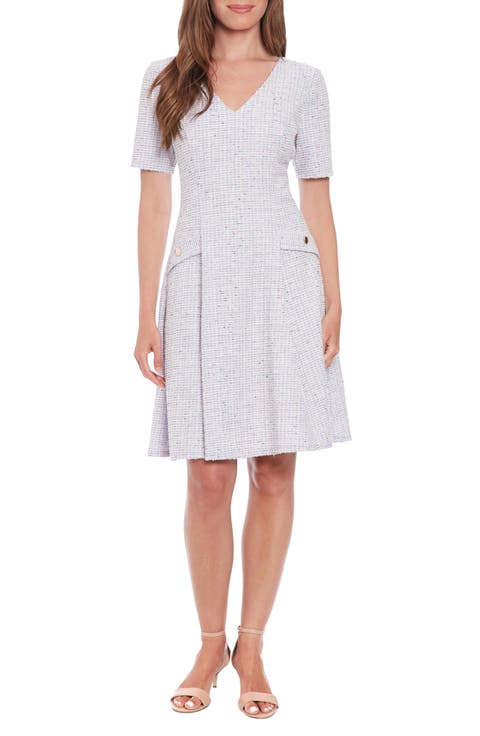 Bouclé Fit & Flare Dress (Petite)