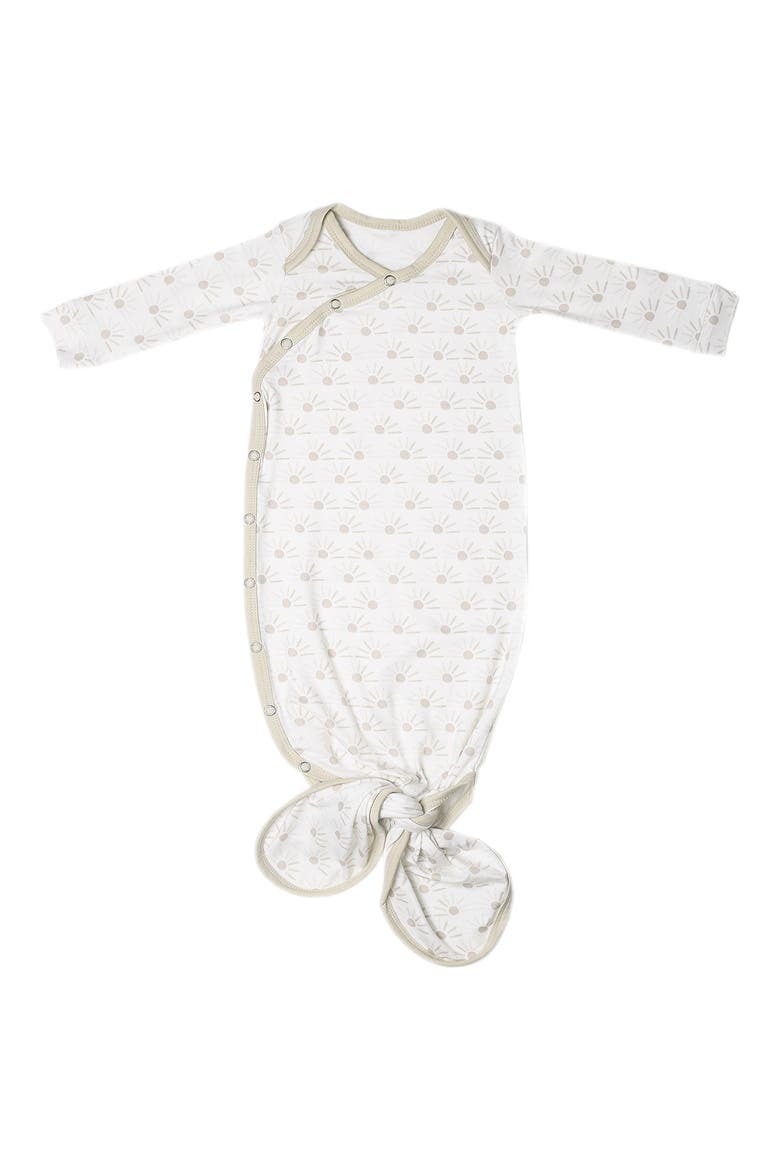 Newborn Knotted Gown, Main, color, SHINE