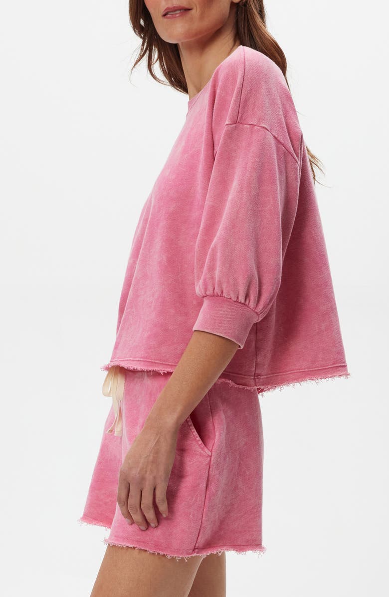Michael Stars Julia Puff Sleeve Sweatshirt, Alternate, color, Dragon Fruit