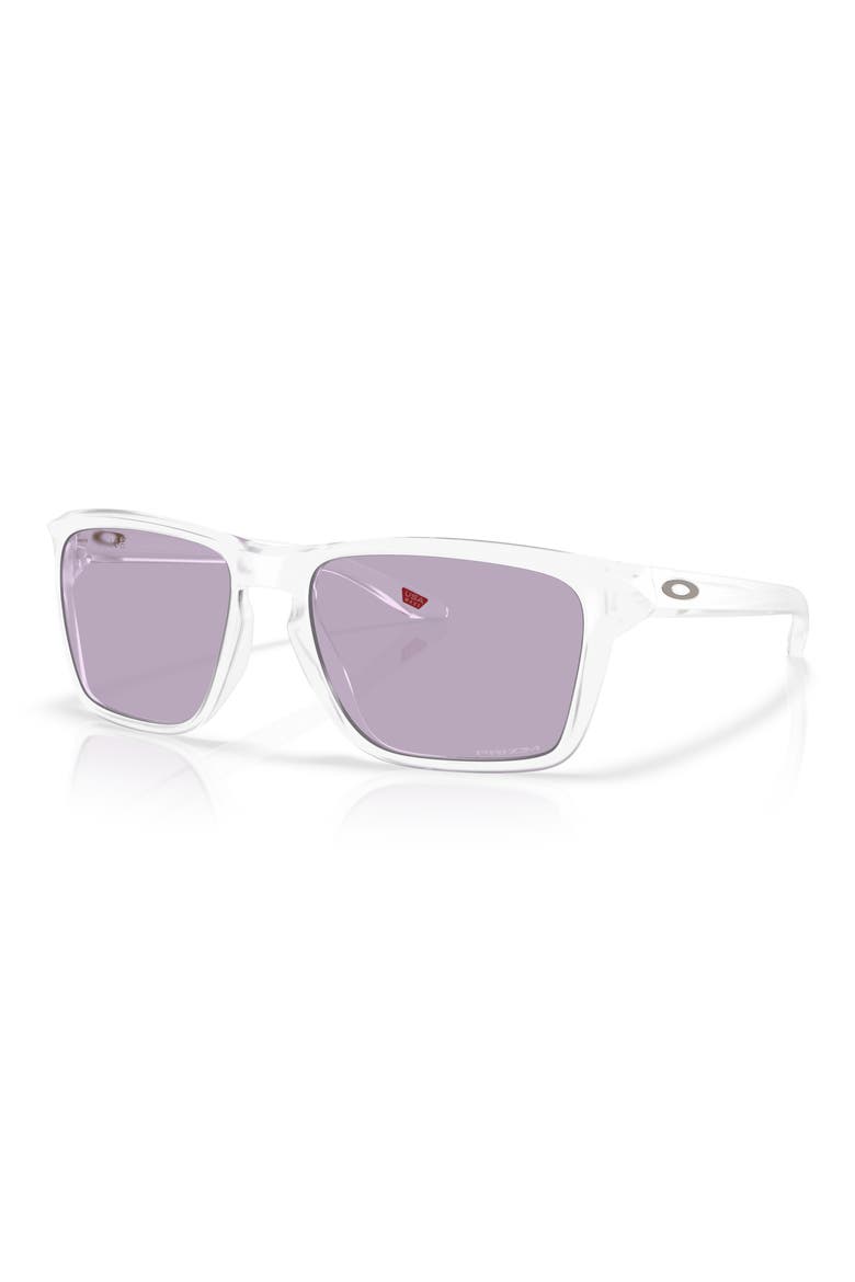 Sylas 60mm Prizm™ Rectangular Sunglasses, Alternate, color, MATTE CLEAR / PRIZM SLATE
