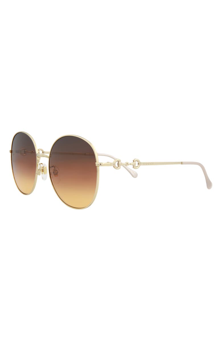 Gucci 59mm Round Novelty Sunglasses, Alternate, color, Gold Gold Brown