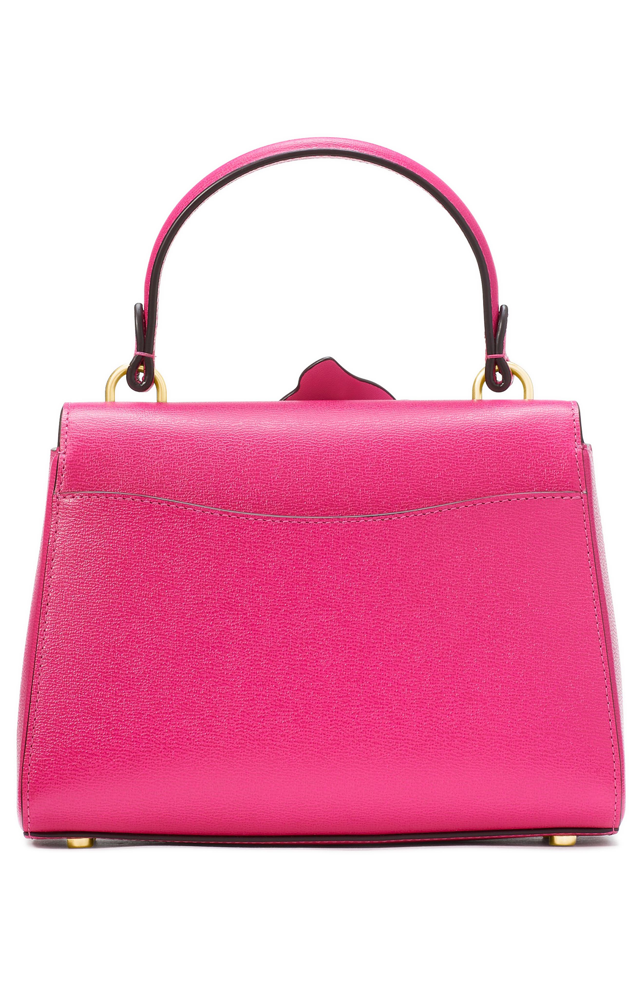 Kate Spade New York katy floral appliqué textured leather top handle bag, Alternate, color, 