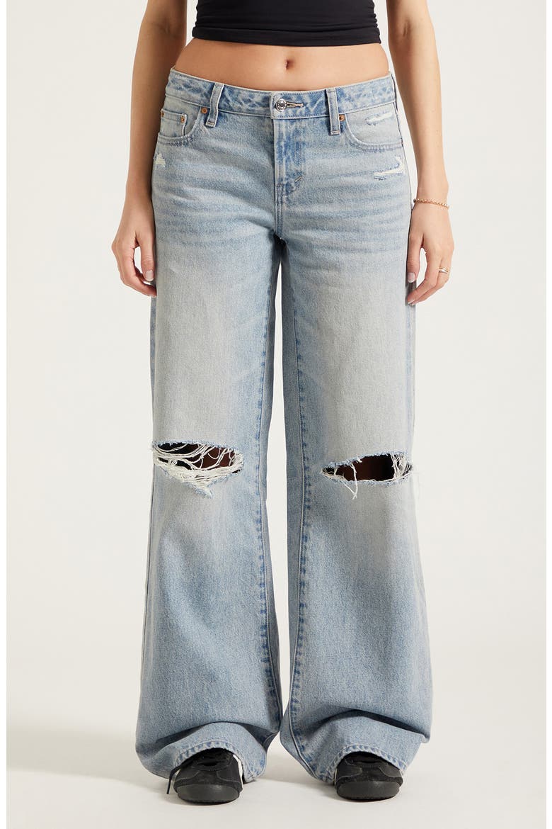 Casey Baggy Straight Leg Jeans, Main, color, LIGHT INDIGO