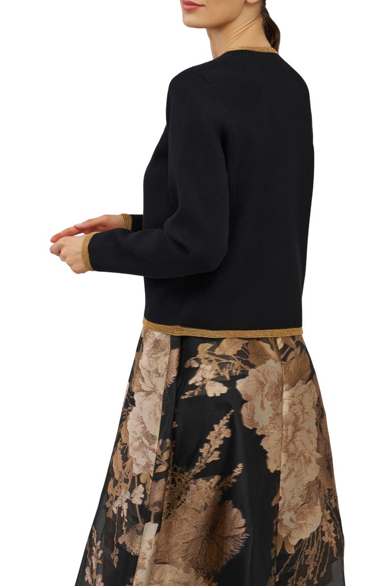 Kay Unger Emmerson Cardigan, Alternate, color, Black/ Gold