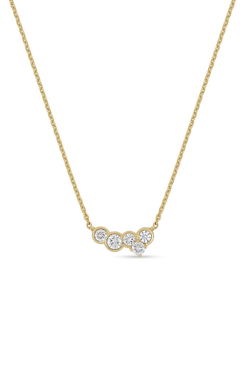 18K Gold Monaco Diamond Bezel Pendant Necklace, Main, color, 18K YELLOW GOLD/ DIAMOND