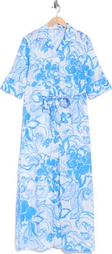 Tori Richard A Swell Time Sanna Tie Waist Shirtdress