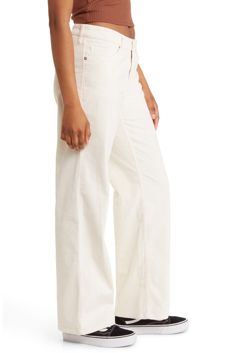 Corduroy Wide Leg Jeans, Alternate, color, WHITE WHISPER
