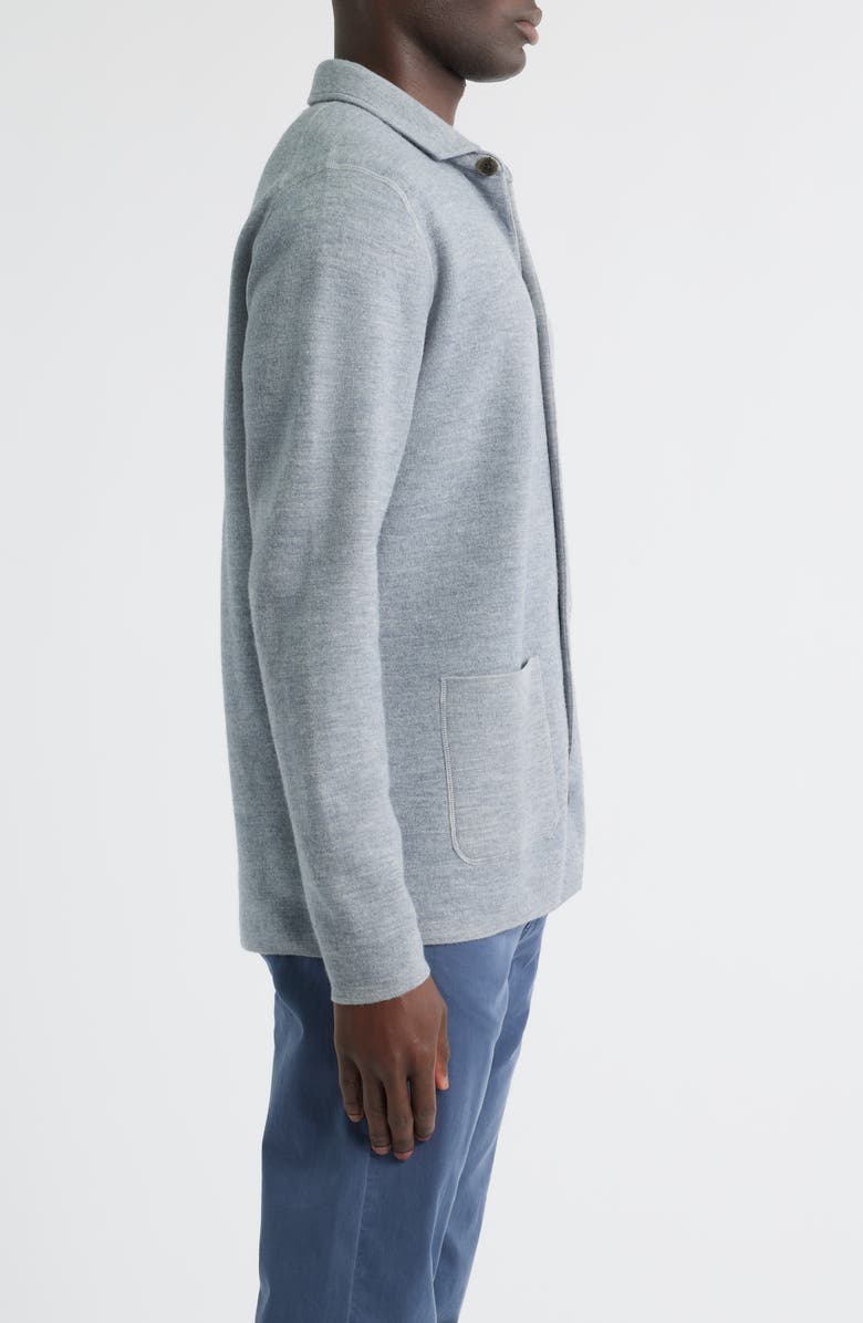 Peter Millar Carson Knit Merino Wool Chore Coat, Alternate, color, Gale Grey