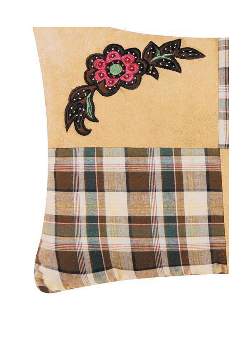Rustic Damask Patch Pieced Accent Throw Pillow, Alternate, color, Off-White
