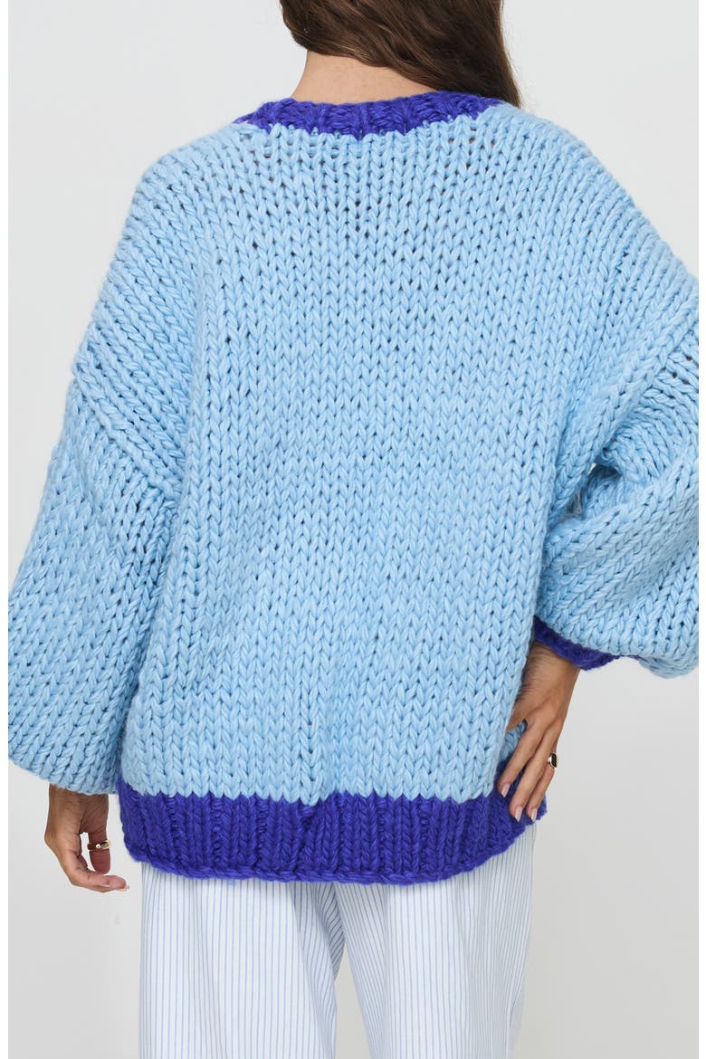 Lester Open Front Cardigan, Alternate, color, BLUE