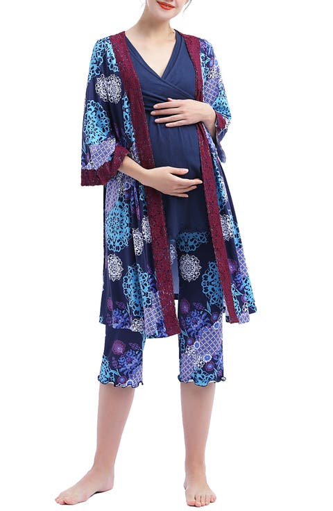 Natalie 3-Piece Maternity/Nursing Pajama Set