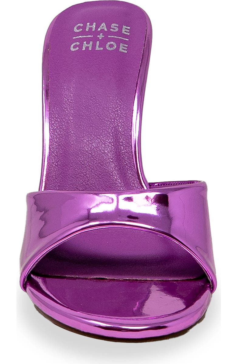 CHASE AND CHLOE Slide Stiletto Sandal, Alternate, color, Purple Mirror
