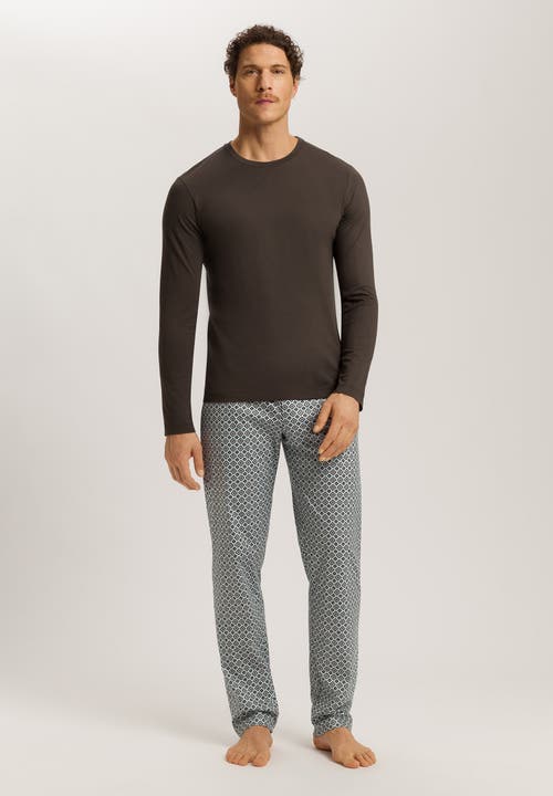 Hanro Cotton Solid Long Sleeve Pajama Tee In Black