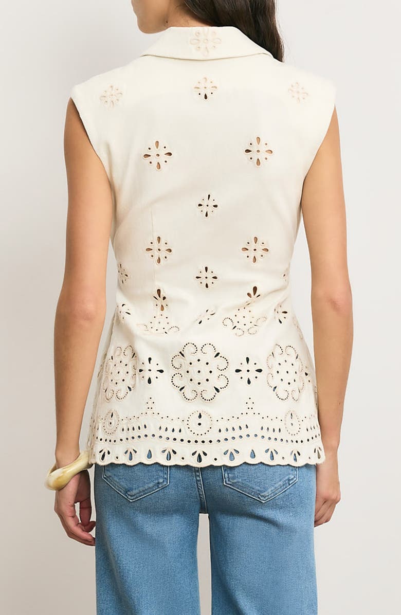 Veronica Beard Townes Eyelet Vest, Alternate, color, Dove