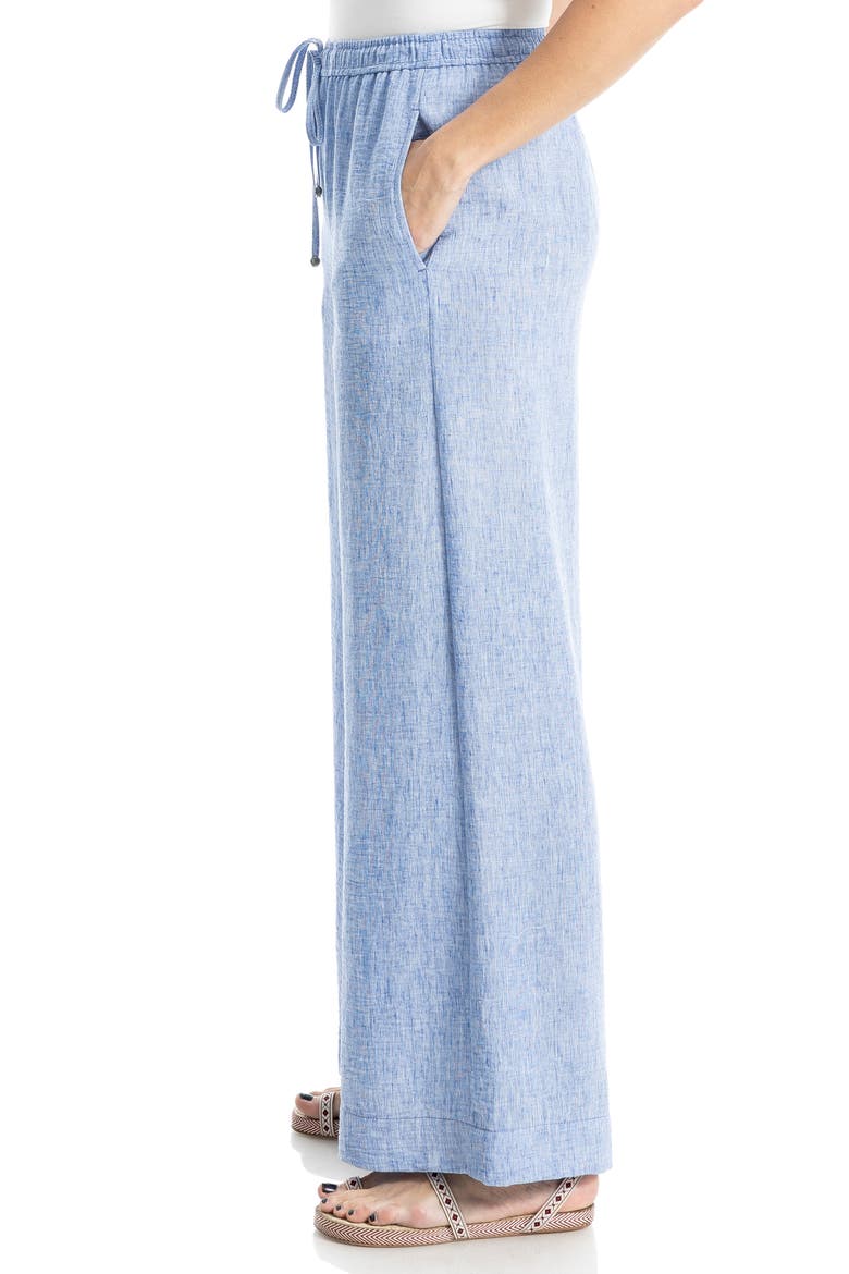 Crinkled Drawstring Waist Pants, Alternate, color, CHAMBRAY