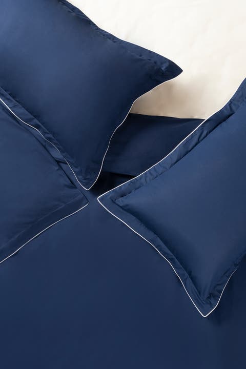 Brito Piping Cotton Percale King Duvet Cover Set