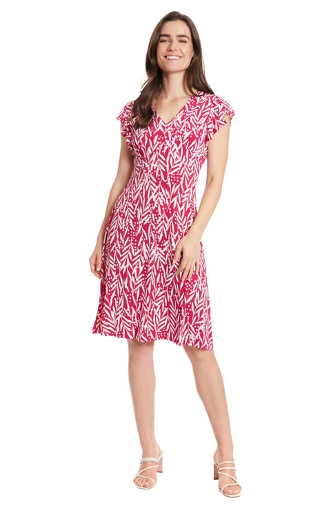 V-Neck Ruffle Midi Dress
