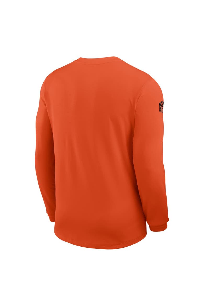 Men's Nike Orange Cincinnati Bengals Sideline Coach UV Performance Long Sleeve T-Shirt, Alternate, color, Orange