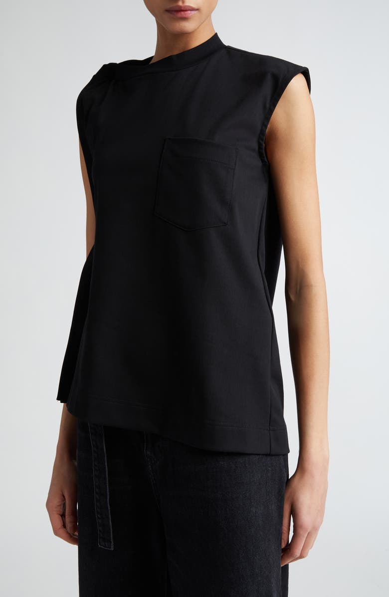 Sacai Asymmetric Cotton Jersey Top, Alternate, color, 
