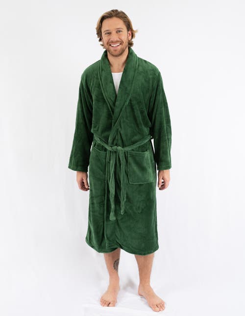Leveret Men's Fleece Robe in Green 