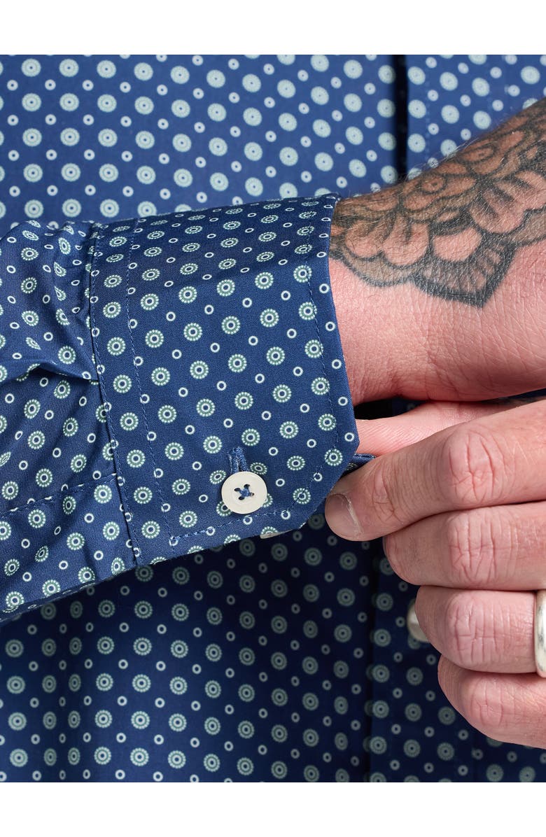 Raging Bull Long Sleeve Dotty Print Cotton Shirt, Alternate, color, Navy