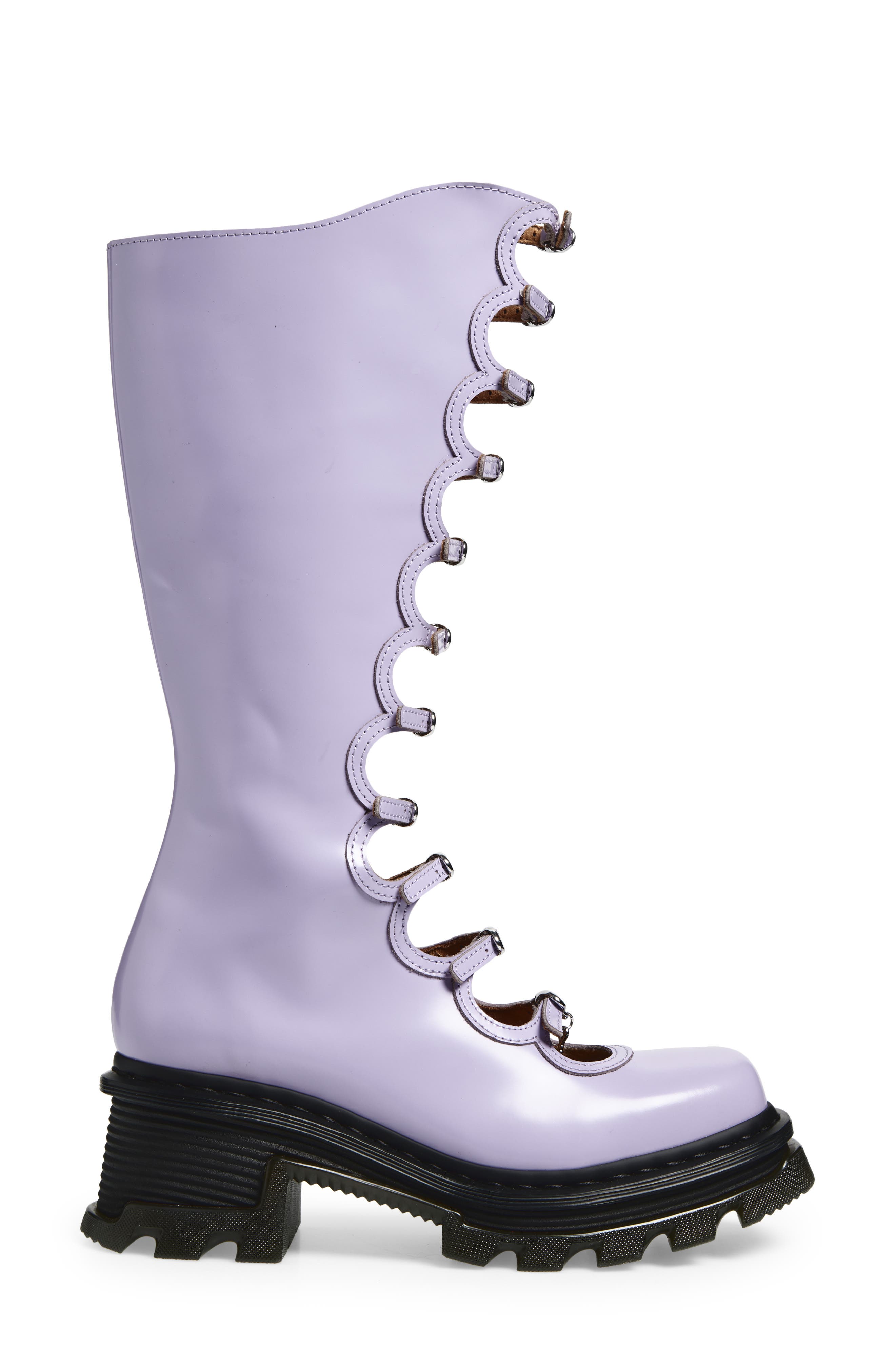 Dr. Martens x Marc Jacobs Kiki Cutout Lug Boot, Alternate, color, Bright Lavender Buttero
