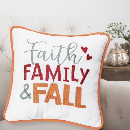 C & F Home C&f Home Faith Family And Fall Embroidered Small/petite Accent Pillow, 10" X 10" In Multi