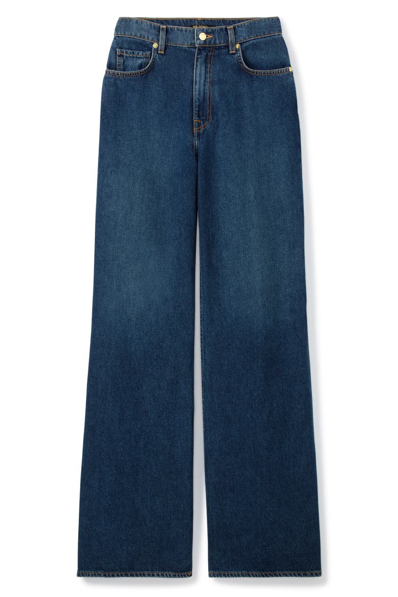 Paseo Nonstretch Denim Wide Leg Jeans, Alternate, color, DARK INDIGO