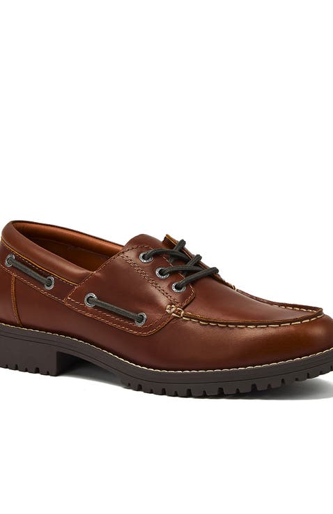 Seaport Leather Lace Up Boat Shoes