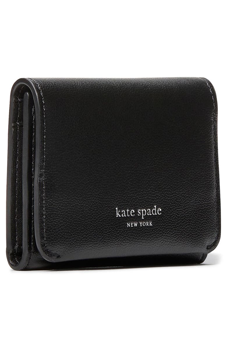 Kate Spade New York halo leather card case, Alternate, color, Black