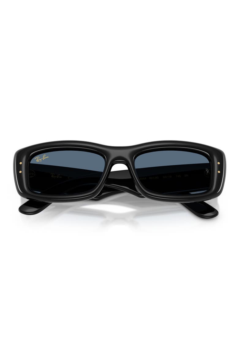 Kiliane Puffer 55mm Rectangle Sunglasses, Alternate, color, BLACK / DARK BLUE