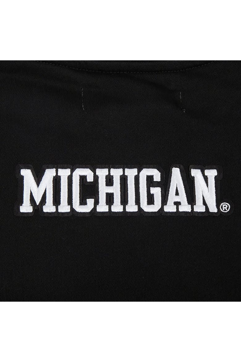 Women's Pro Standard  Black Michigan Wolverines Pearl Cropped Pullover Sweatshirt, Alternate, color, Black