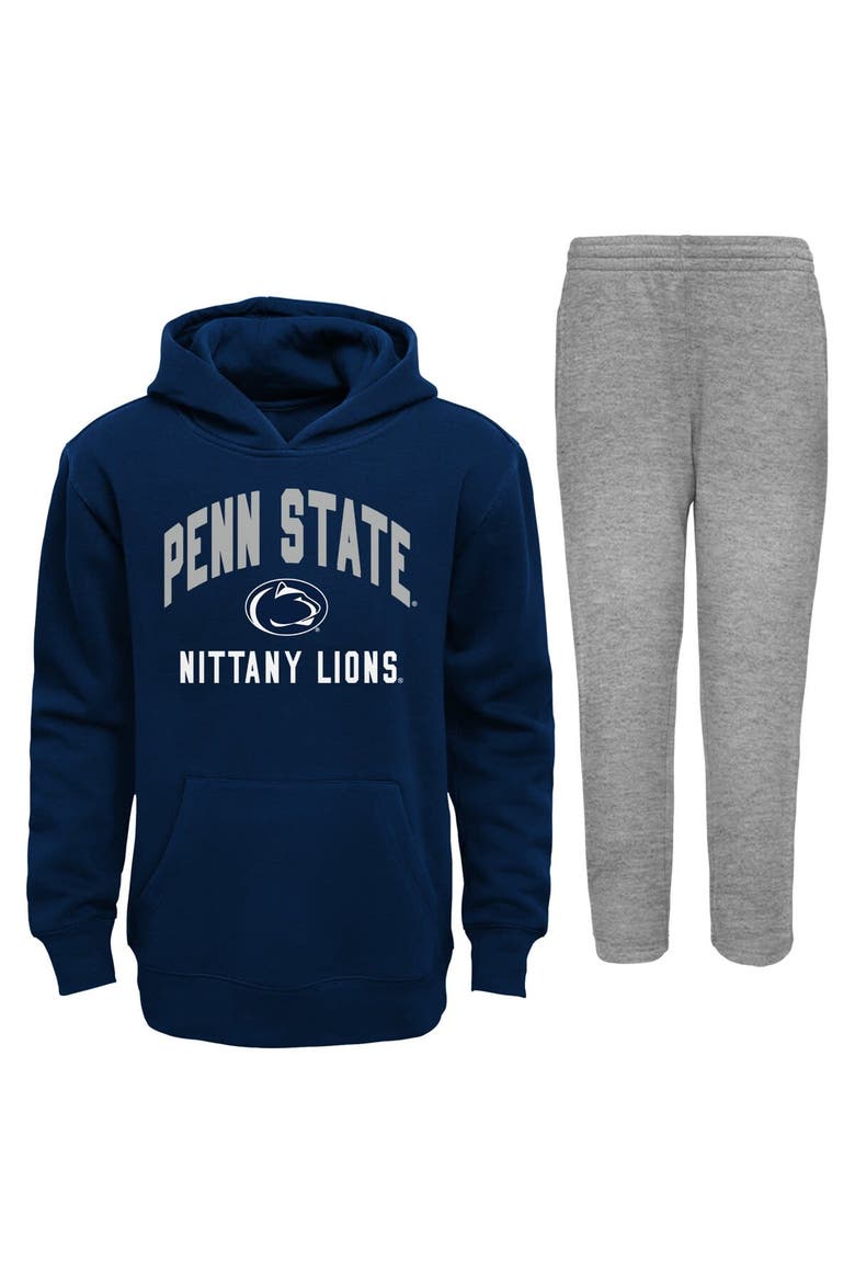Infant Navy/Gray Penn State Nittany Lions Play-By-Play Pullover Fleece Hoodie & Pants Set, Main, color, Navy