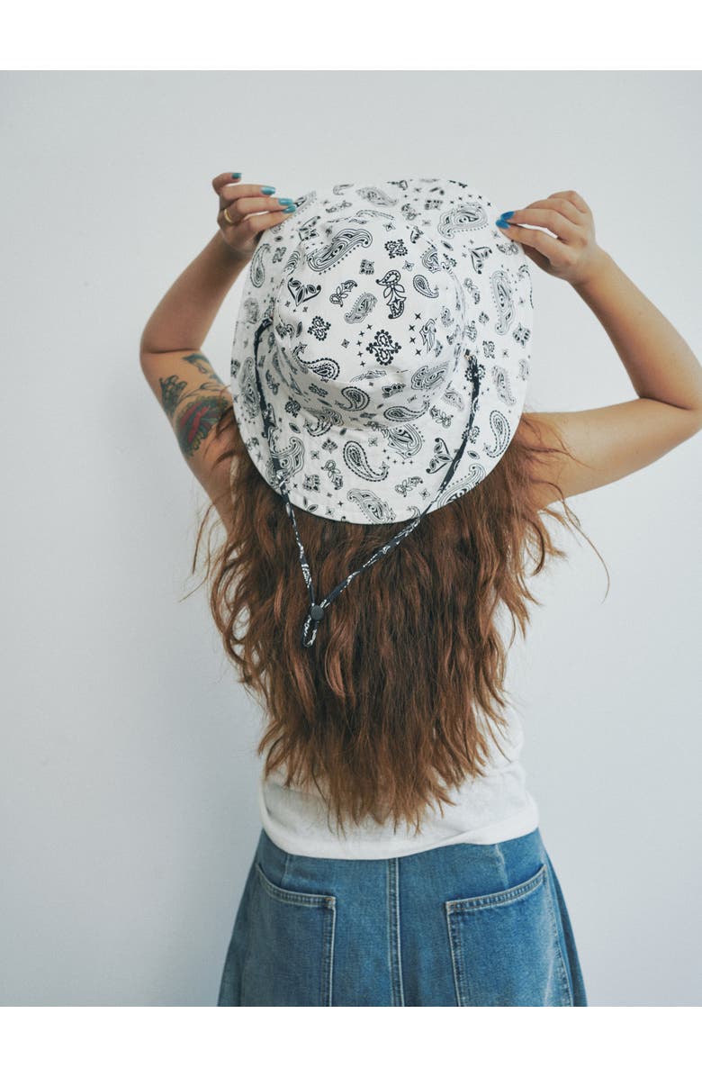 Lost Pattern "Paisley" Cotton Reversible Sun Hat, Alternate, color, Charcoal Black