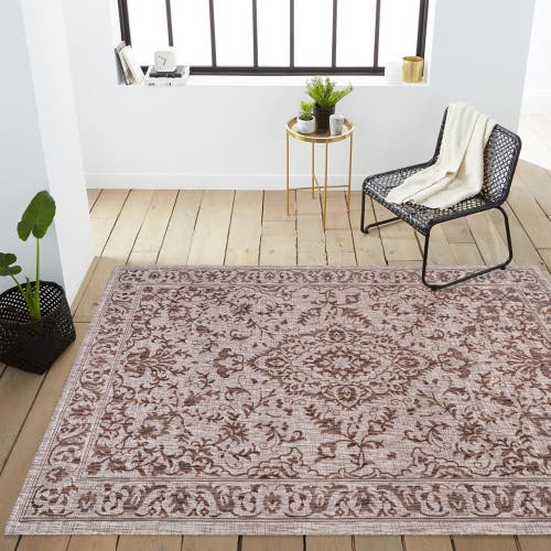 Jonathan Y Jerash Ornate Medallion Indoor/outdoor Area Rug In Brown/beige