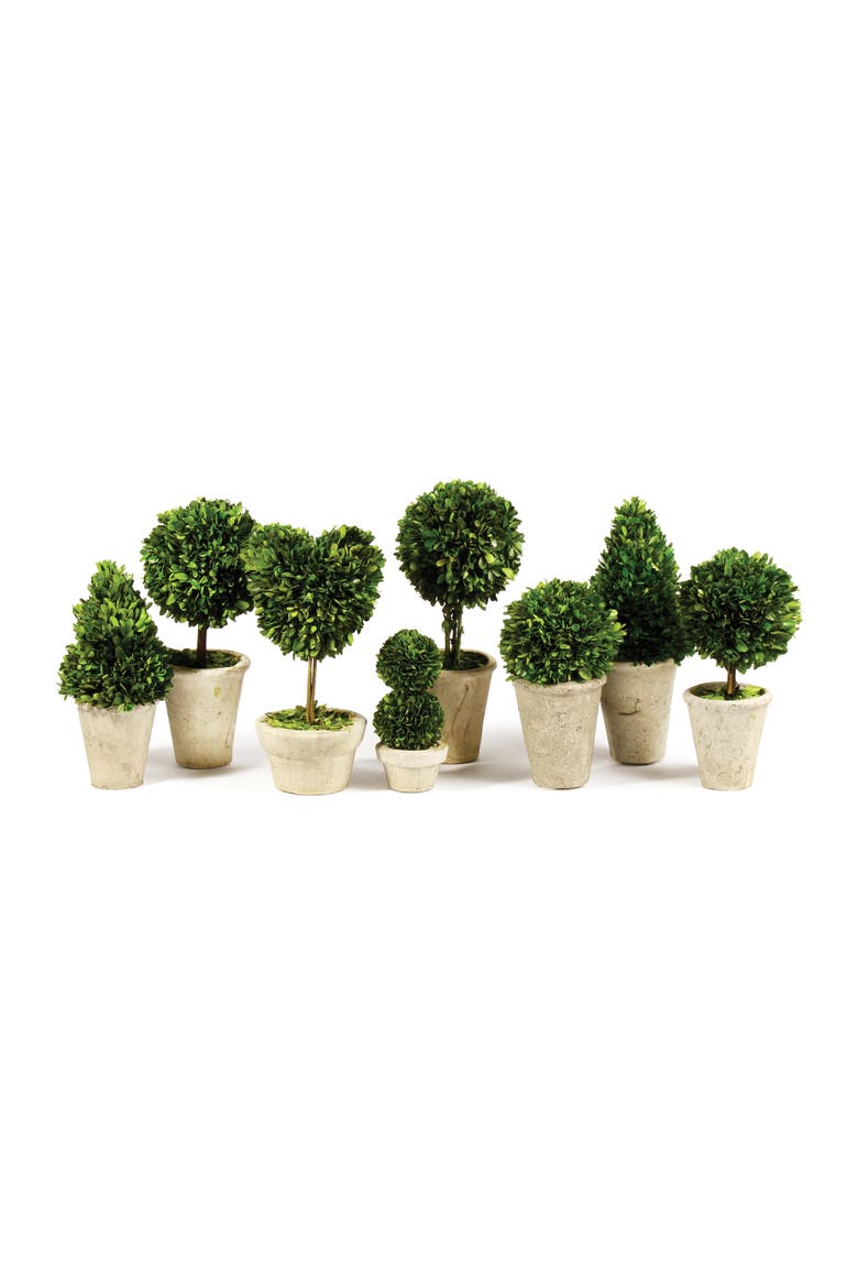 Boxwood Topiaries Faux (Fake) Set of 8, Main, color, Brown