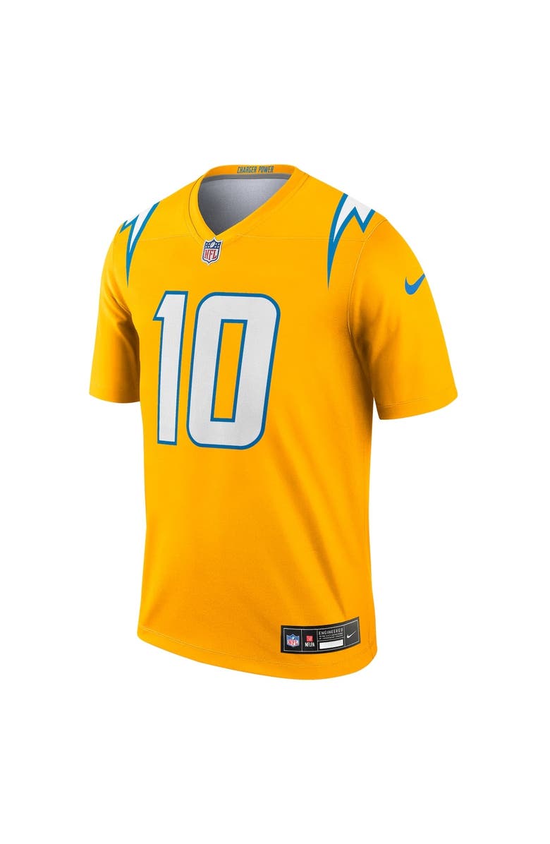 Nike Men's Nike Justin Herbert Gold Los Angeles Chargers Alternate Charger Power Legend Player Performance Top, Alternate, color, Gold