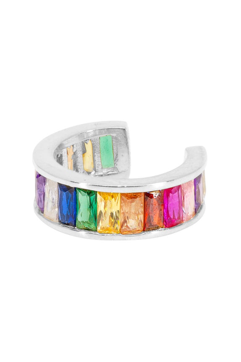 Jumbo Rainbow Ear Cuff, Main, color, SILVER