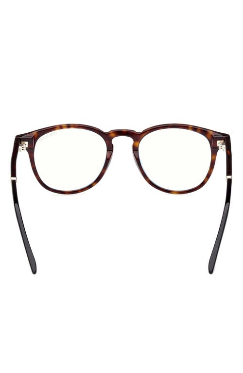 Tom Ford 49mm Round Blue Light Blocking Optical Glasses In Gold