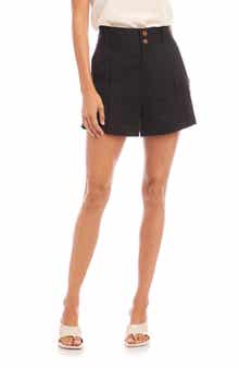 Cece Pleated Linen Blend Shorts