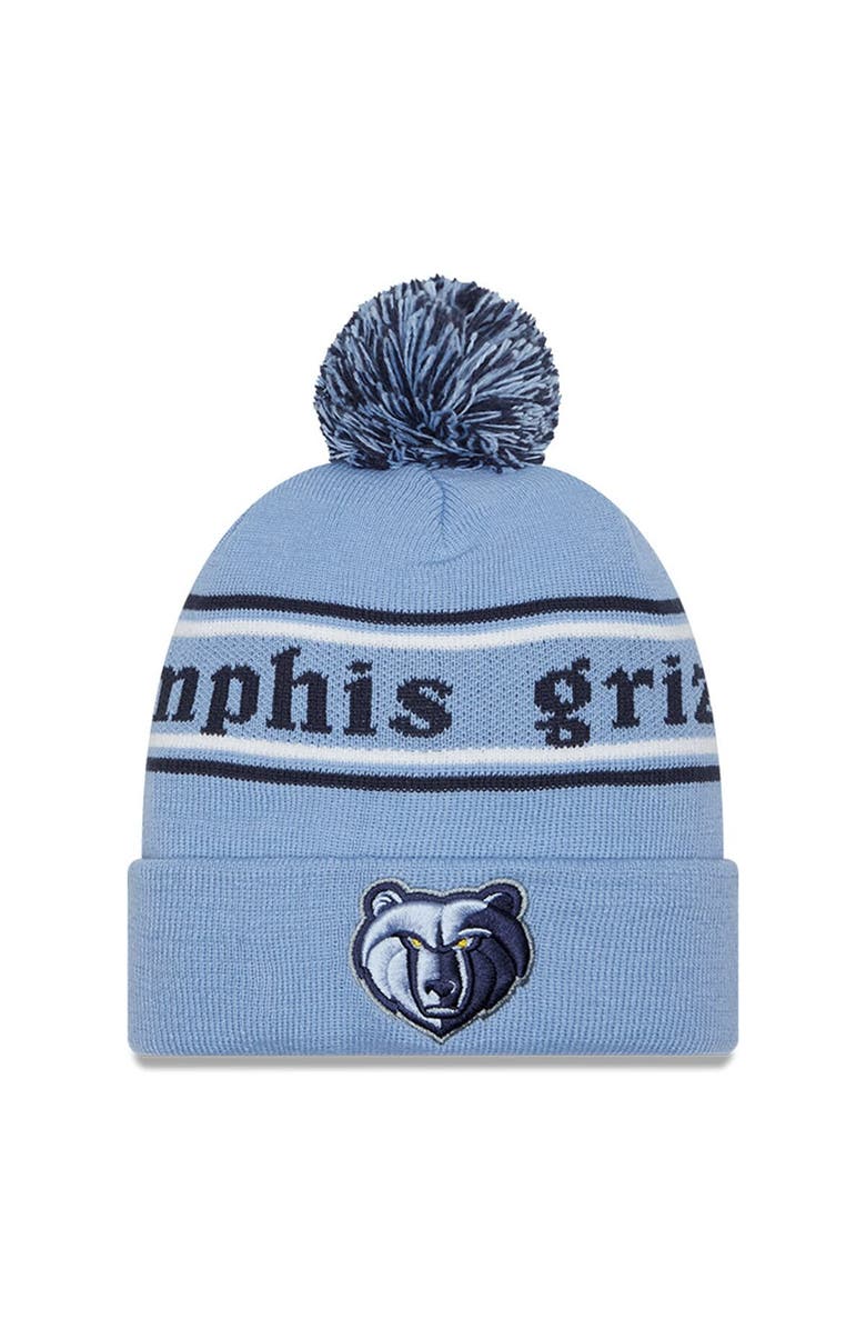 New Era Men's New Era Light Blue Memphis Grizzlies Marquee Cuffed Knit Hat with Pom, Main, color,