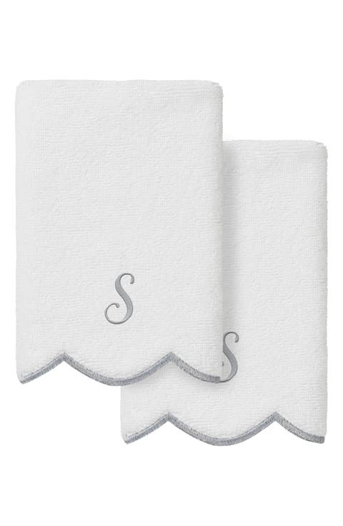 Scallop Personalized Monogram 2-Piece Towel Set