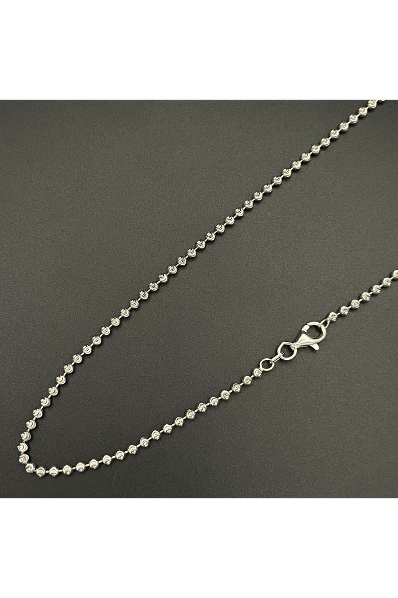Sterling Silver Cut Bead Ball Necklace, Alternate, color, Silver