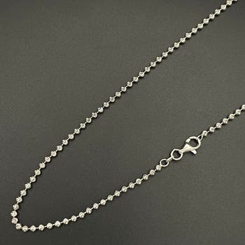 Sterling Silver Cut Bead Ball Necklace