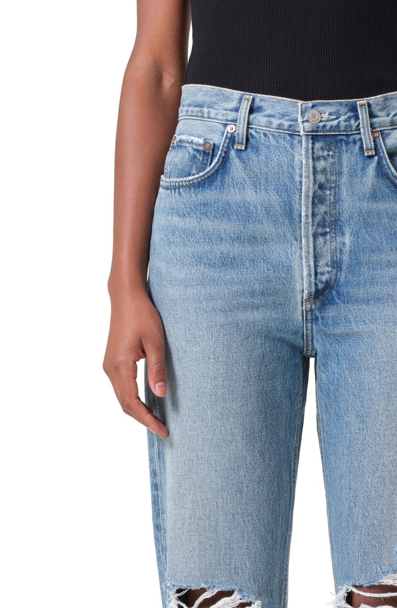 AGOLDE '90s Pinch Waist Ripped High Waist Straight Leg Jeans, Alternate, color,
