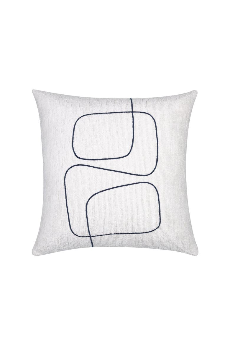 Linear Luxe Indoor & Outdoor Woven Accent Pillow, Main, color, Midnight