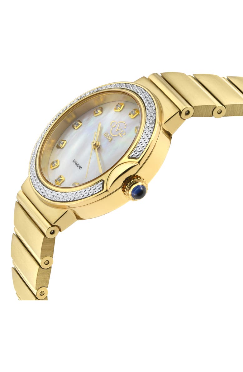 GEVRIL Sorrento Diamond Bracelet Watch, 32mm - 0.013ct., Alternate, color, Gold