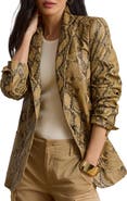 Lauren Ralph Lauren Snake Embossed Leather Blazer