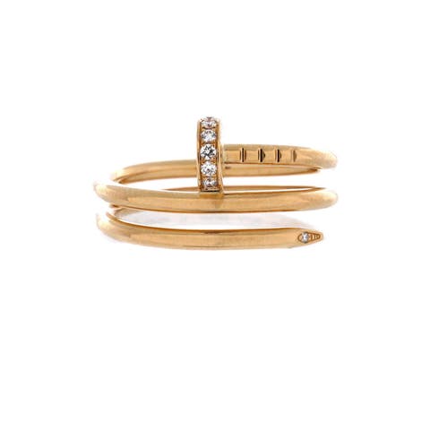 Juste un Clou Double Ring 18K Yellow Gold and Diamonds Small