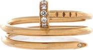 Pre-Owned Cartier Juste un Clou Double Ring 18K Yellow Gold and Diamonds Small